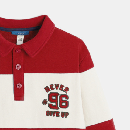 Avis Sweat-shirt col polo rouge garçon OKAIDI 3