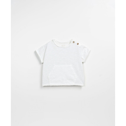 Avis T-shirt manches courtes flammé jersey avec poche ventrale blanc Felt Play Up 1