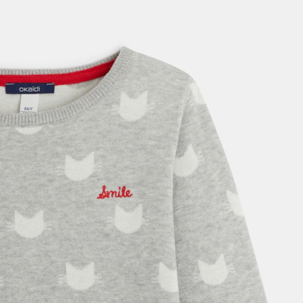 Avis Pull en maille fine LOVE gris fille OKAIDI 2