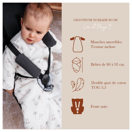 Avis Gigoteuse nomade à manches amovibles Léo et Maya + Trousse CANDIDE 3