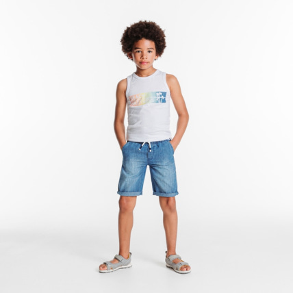 Avis Bermuda slim en jean bleu garçon OKAIDI 1