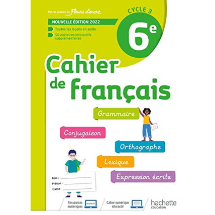 Avis Cahier de Français cycle 3/6e - cahier d'activités - Ed. 2022 Hachette Éducation 1