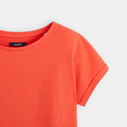 Avis T-shirt pailleté orange fille OKAIDI 2