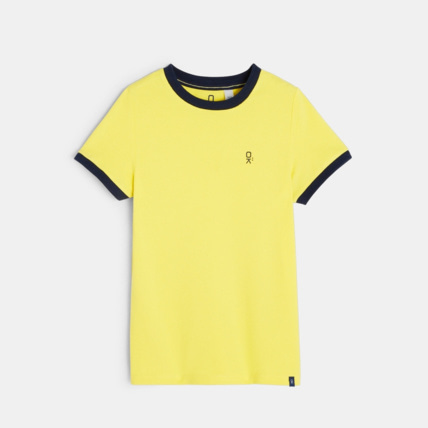 Avis T-shirt en coton piqué jaune garçon OKAIDI 1