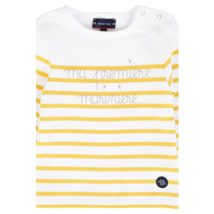 Avis Marinière Baby " Ma 1ère marinière" - coton épais - Milk/Dorure ARMOR-LUX 2