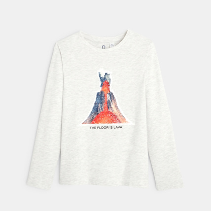 Avis T-shirt à sequins magiques gris garçon OKAIDI 1