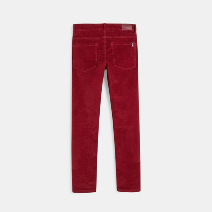 Avis Pantalon slim en velours stretch rouge garçon OKAIDI 5