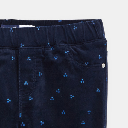 Avis Treggings en velours stretch imprimé bleu fille OKAIDI 3