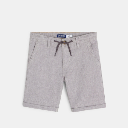Avis Bermuda slim en toile blanc garçon OKAIDI 2