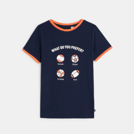 Avis T-shirt sport à message "What do you prefer" bleu garçon OKAIDI 1