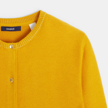 Avis Gilet boutonné jaune fille OKAIDI 2