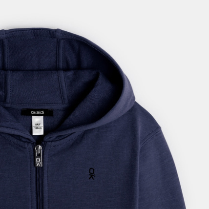 Avis Sweat-shirt uni à capuche bleu garçon OKAIDI 3