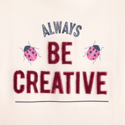 Avis T-shirt manches longues à message 'Always be creative' rose fille OKAIDI 2