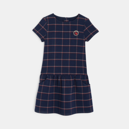 Avis Robe manches courtes à carreaux rouge fille OKAIDI 1