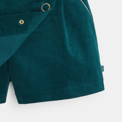 Avis Jupe-short en velours côtelé uni verte fille OKAIDI 3