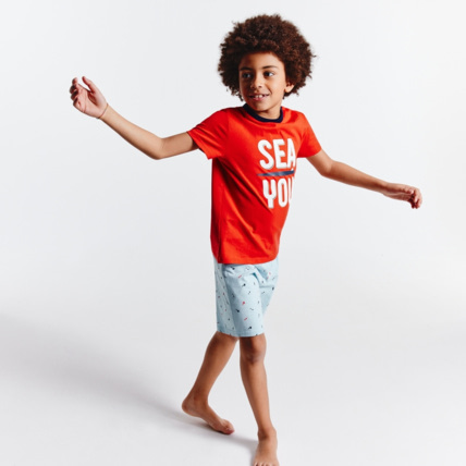 Avis Pyjama d'été à message "Sea you" rouge garçon OKAIDI 1