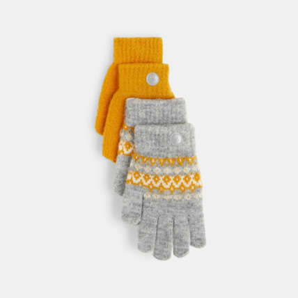 Avis Gants en tricot (lot de 2 paires différentes) beige fille OKAIDI 1