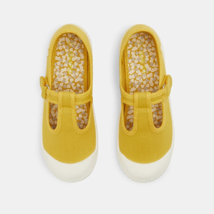 Avis Ballerines toile forme salomé jaunes fille OKAIDI 3