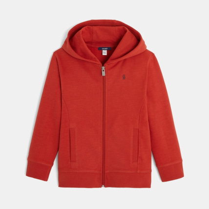 Avis Sweat-shirt uni à capuche orange garçon OKAIDI 1