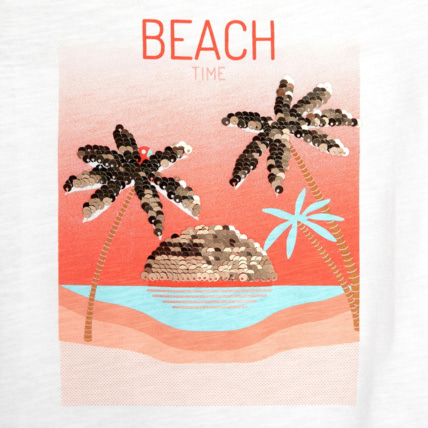 Avis T-shirt sequins magiques palmiers fille OKAIDI 2
