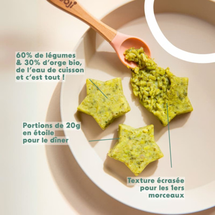 Avis P'tit Dîner : Petit pois, épinard, orge bio Yooji 2