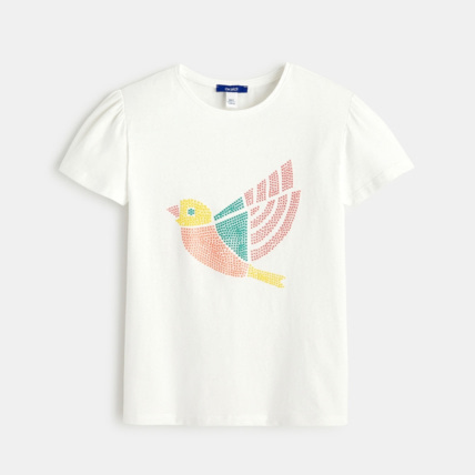 Avis T-shirt imprimé animal point de croix blanc fille OKAIDI 2