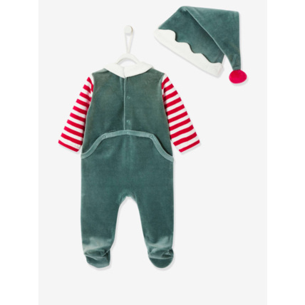 Avis Coffret cadeau de Noël bébé mixte pyjama + bonnet Joyeux Lutin Vertbaudet 4
