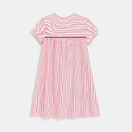 Avis Robe rayée et brodée rose fille OKAIDI 3