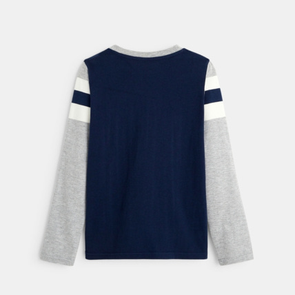 Avis T-shirt à larges rayures "tous à tribord" bleu garçon OKAIDI 4