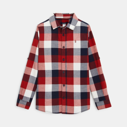 Avis Chemise à carreaux rouge garçon OKAIDI 2