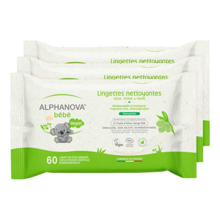 Avis Lingettes nettoyantes sans parfum ALPHANOVA 1