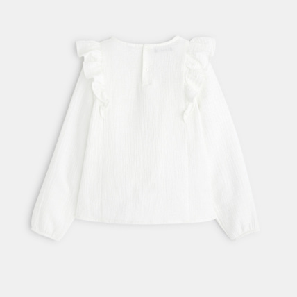 Avis Blouse volantée en gaze de coton blanche fille OKAIDI 4