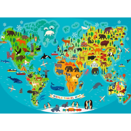Avis Puzzle La carte du monde des animaux - de 7 ans RAVENSBURGER 2