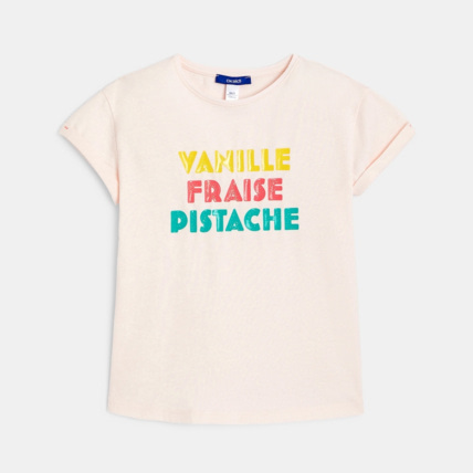 Avis T-shirt à message rose fille OKAIDI 2