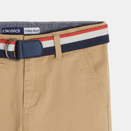 Avis Pantalon en toile stretch + ceinture beige garçon OKAIDI 2