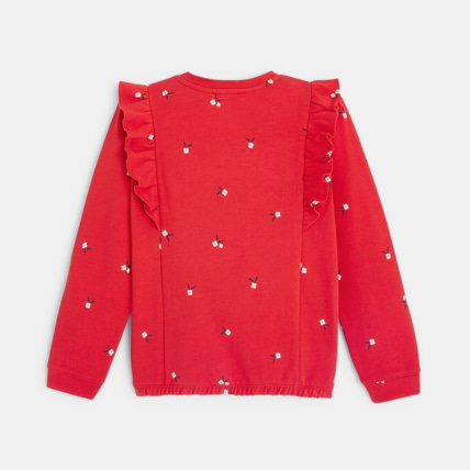 Avis Sweat à volants et imprimé fleurs rouge fille OKAIDI 4