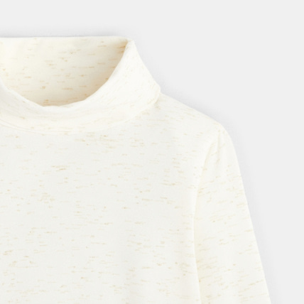 Avis T-shirt col roulé chiné irisé beige fille OKAIDI 2