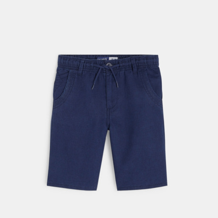 Avis Bermuda slim en lin mélangé bleu garçon OKAIDI 1