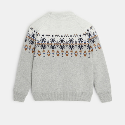 Avis Pull en jacquard scandinave gris garçon OKAIDI 3