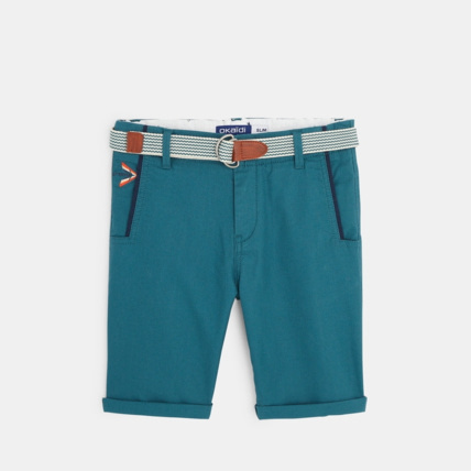 Avis Bermuda slim en toile piquée bleu garçon OKAIDI 1