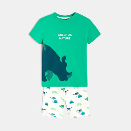 Avis Pyjama short 2 pièces en jersey vert garçon OKAIDI 1