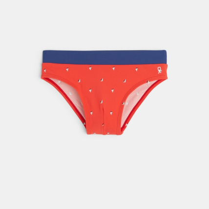 Avis Slip de bain bicolore rouge garçon OKAIDI 1
