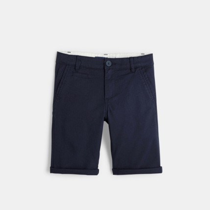 Avis Bermuda slim en toile bleu garçon OKAIDI 1