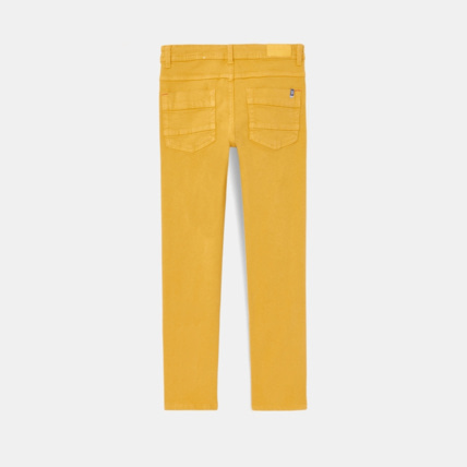 Avis Pantalon skinny en toile unie jaune garçon OKAIDI 3