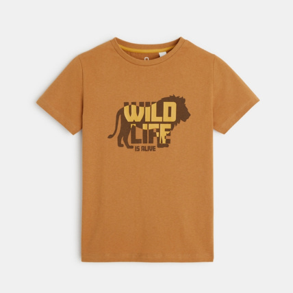 Avis T-shirt à message "Wild life is alive" marron garçon OKAIDI 2