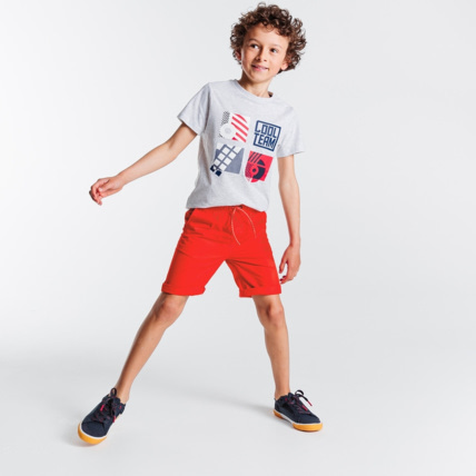 Avis Bermuda slim en toile unie rouge garçon OKAIDI 1
