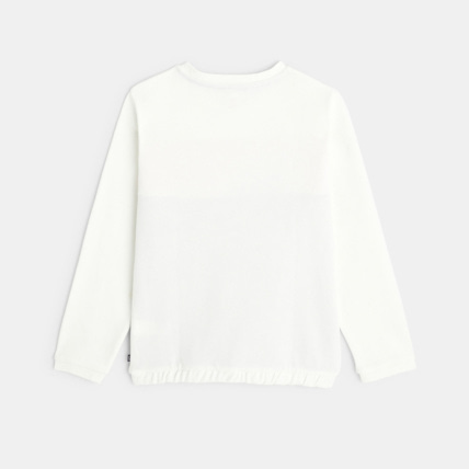 Avis Sweat-shirt à message I feel good blanc fille OKAIDI 4