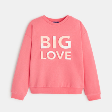 Avis Sweat-shirt à message rose fille OKAIDI 1