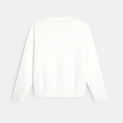 Avis Gilet tricot effet pointelle blanc fille OKAIDI 3