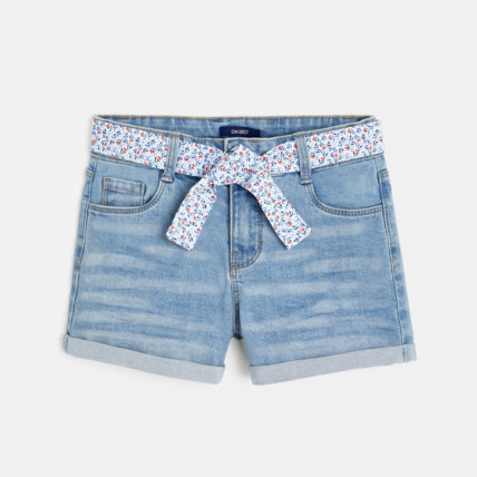 Avis Short en jean ceinturé bleu fille OKAIDI 1